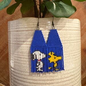 Beaded Snoopy & Woodstock Earrings